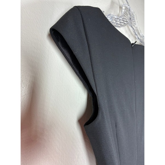 White House Black Market Black Cap Sleeve Sheath Dress Size 0 - Picture 9 of 13